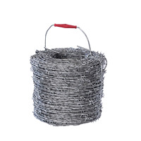 Fil de fer barbelé en gros, bobine de fil barbelé galvanisé à chaud, type simple/double barbelé, distance entre les barbelés 26-100mm, 50kg, barbelé simple type rasoir