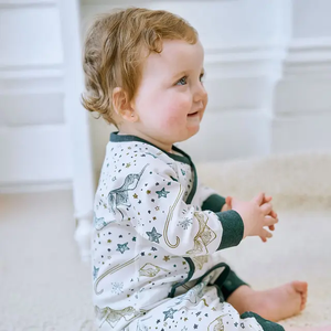 Taglie estive per bambini-12 e 18 mesi pigiama in tessuto di bambù organico in morbido cotone organico a manica lunga <span class=keywords><strong>Kimono</strong></span> pagliaccetto - Product Image 2