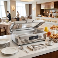 Chauffe-Plat Électrique Professionnel en Acier Inoxydable pour Buffet, Plat de Service pour Restaurant et Hôtels