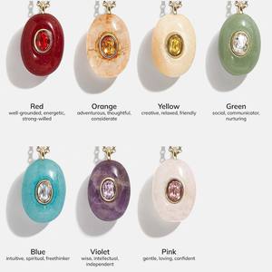 Collar de titanio chapado en oro de 18k con incrustaciones de diamantes de piedra natural en forma de lágrima en varios colores, elegante y de lujo ligero. - Product Image 1