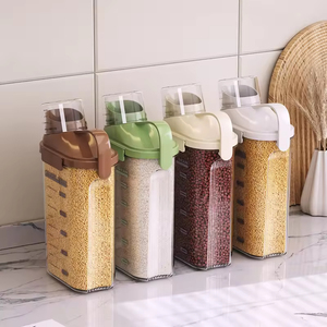 Airtight Plastic Bottled Measuring <b>Container</b> for <b>Flour</b> Sugar Grain Rice Waterproof Food Storage Detachable Design for Kitchen - Product Image 1