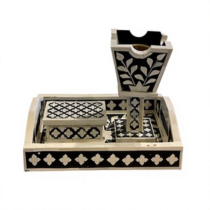 Brûleur d'encens en bois et nacre au design magnifique, Mubkhar Bakhoor avec boîte à oud et plateau - Product Image 1