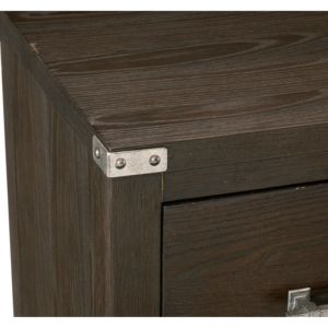 Muebles de dormitorio de transición modernos DB, 1 pieza, 2 cajones, mesita de noche, tiradores de barra de tono plateado moteado, acabado marrón oscuro, apartamento en casa - Product Image 6