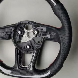 Volant en cuir et fibre de carbone noire pour <span class=keywords><strong>Audi</strong></span> B8 S3 S4 S5 RS3 RS4 RS5 B8.5 8P 8V B9 C7 A6 A7 RS6 RS7 A8 S6 S7 A4 A6 - Product Image 5