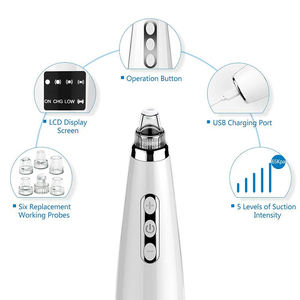 Limpiador de Poros Eléctrico Recargable por USB 2020, Removedor de Puntos Negros, 5 Puntas en 1, Limpieza Facial Profunda, Tratamiento para el Acné para Mujeres - Product Image 2