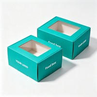 Boîte d'emballage jetable personnalisable et recyclable en gros avec fenêtre pour aliments, sushis, biscuits, macarons, beignets – Boîte en papier économique