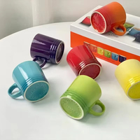 Tasses de dégradé de couleur de Style nordique populaire tasse Macaron créative couleur dégradée couleur fraîche tasse arc-en-ciel tasses en céramique avec cadeau à la main