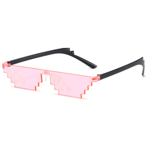Nouvelles lunettes de soleil amusantes à motifs mosaïques tendance 2023, lunettes Thug Life, lunettes pixel noires rétro, lunettes de gamer robot, cadeaux pour fête d'anniversaire, cosplay - Product Image 5