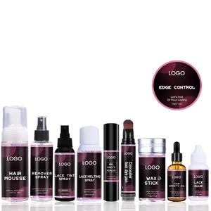 Private Label Front Frontal Vendor Lace Ghost Glue Set Remover Wig Adhesive WaterProof Hair Tint Spray Extensions Wigs Tools