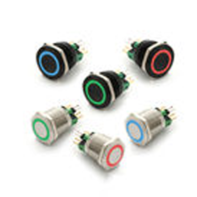 ELEWIND 25mm Black Aluminium or Stainless Steel RGB <strong>3</strong> <strong>Led</strong> Three <strong>Color</strong> Anti Vandal <strong>Push</strong> <strong>Button</strong> <strong>Switch</strong>(PM251F-11E/RGB/12V/S)