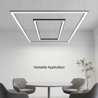 Luminaire linéaire LED moderne à montage au plafond, lampe à bande carrée, éclairage suspendu pour garage, parking