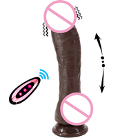 Fernbedienung XXL Langer Penis Großer Realistischer Teleskop-Dildo Vibrator mit Stoß- und Heizfunktion G-Punkt Anal-Dildo für Frauen