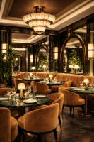 Mobilier de restaurant design : Ensemble table et banquette pour bistro, boîte de nuit, bar et projet de restaurant de luxe (Steakhouse)