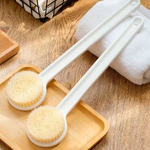 Bath Brush <b>Body</b> Scrubber Soft Bristles Long Handle Shower Back Scrubber White PP Material - Product Image 1