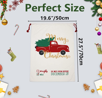Sacs de père noël grands sacs à cordon en coton de noël stockage de paquet de bas de noël emballage cadeau 27.5 "X 19.5''