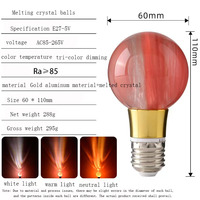 Ampoule LED de Luxe en Verre Cristal Effet Bulle Culot E26/E27 Alimentation CA Intensité Variable Blanc Chaud 3500K Garantie 3 Ans IRC80 50000 Usage Résidentiel