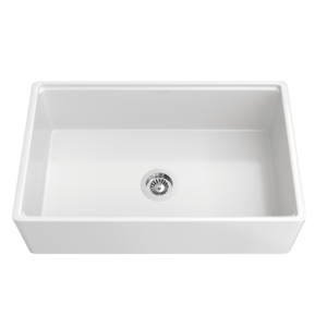 Évier <span class=keywords><strong>de</strong></span> cuisine en céramique blanc <span class=keywords><strong>de</strong></span> 33 pouces, à face frontale, à cuve unique, en argile réfractaire cannelée, style ferme, certifié CUPC - Product Image 6
