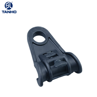TANHO Collier de suspension à tension pour ligne aérienne, noir, 1.1A, en alliage d'aluminium et plastique, isolation de câble