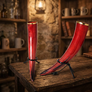High Ranking Cow Ox Horn Engraving Eco-Friendly American Style Mug Long-Lasting Strong Cone-Shaped Beer Handmade Uttar Pradesh - Product Image 1