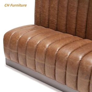 Banquette de restaurant personnalisable, superposée des deux côtés, en cuir marron <span class=keywords><strong>vintage</strong></span>, pour <span class=keywords><strong>club</strong></span> et café - Product Image 2
