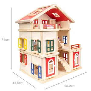 Acheter filles jouet bricolage maison de poupée ensemble de jeu accessoires de maison de poupée éducation précoce jouets en bois