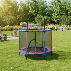 Trampoline pour enfants Zoshine de 55 pouces avec filet de sécurité, barre de maintien et balançoire, trampoline durable pour l'intérieur/l'extérieur pour les tout-petits - Product Image 1