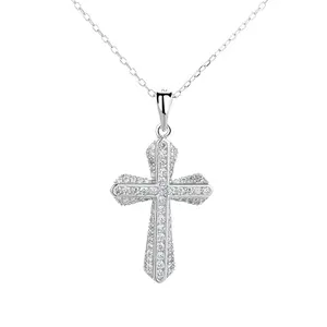 Deluxe Jewelry Pendant 925 Silver Charm Diamond Cross Pendant Neckles Best Selling Product