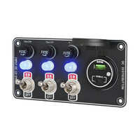 Module de distribution d'alimentation multifonctionnel DC12/24V en gros pour usine avec panneau de prise USB ronde pour tableau de bord de voiture