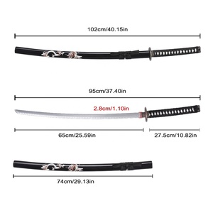 Réplique d'arme en acier carbone Longquan de 102 cm, véritable réplique artisanale, Black Water Dragon, katana traditionnel japonais - Product Image 2