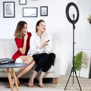 Aro de <span class=keywords><strong>Luz</strong></span> LED de 21 Pulgadas para Barbería, Estudio, Maquillaje, Fotografía, Aro de <span class=keywords><strong>Luz</strong></span> RL de 21 Pulgadas <span class=keywords><strong>con</strong></span> Trípode, Clip para Teléfono y Control Remoto - Product Image 6