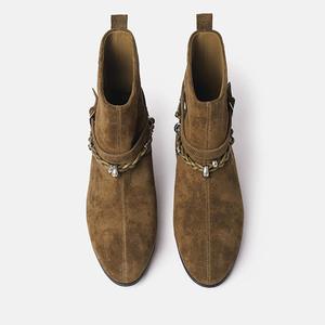 Botas de vaquera occidentales de tacón bajo con punta redonda y aumento de altura, estilo vanguardista coreano, novedad 2025 para mujer - Product Image 4