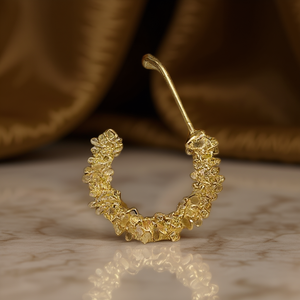 Orecchini a Cerchio di Lusso in Oro Massiccio 18K a Forma di Fiore, Unisex, per Uso Quotidiano, Gioielli Raffinati - Product Image 2