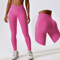 Pantalons de yoga sans couture pour femmes avec fermeture à la taille élastique Leggings taille haute pour le fitness et les sports de course à pied