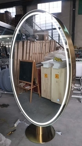 Hot Sale Large Full Length Gold Styling Barber Salon Wall Ounted Hairdressing <b>Makeup</b> <b>Led</b> Beauty Salon <b>Mirror</b> - Product Image 5