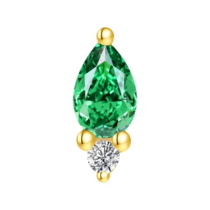 Piercing storie 14k oro massiccio pera taglio pietra senza filo top Piercing gioielli - Product Image 4