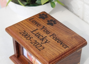 Keranda Jenazah Hewan Peliharaan Kayu Modern Ramah Lingkungan, Awet, Bentuk Persegi Panjang, Dapat Disesuaikan, untuk Abu Jenazah Anjing - Product Image 4