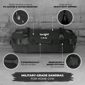 Muestra gratuita: Saco de arena clásico de alta resistencia para entrenamiento físico con 8 asas de agarre para entrenamiento con pesas. - Product Image 3