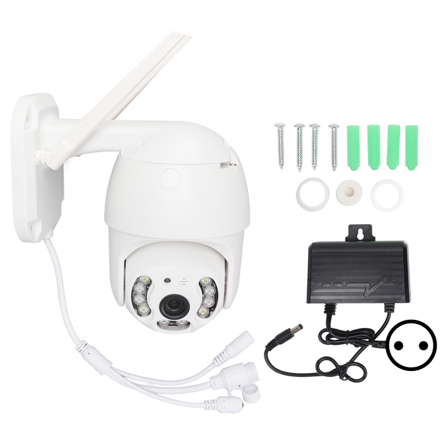 Wireless Webcam Dual Light 3MP IP66 360 Degree Rotation Wall Mounted Remote Outdoor Monitor