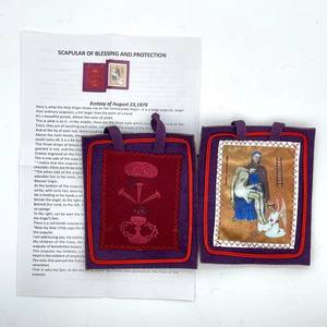 Escapulario de Lana Morada de Bendición y Protección de 1 3/4\" X 2\", Venta al por Mayor - Product Image 4