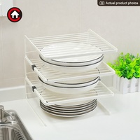 Assiettes de cuisine empilables à 4 niveaux, 3 pièces emballées, support de rangement des épices pour armoire de comptoir
