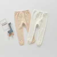 थोक नवजात वसंत शरद ऋतु बच्चे लड़की कपास टांगों Pantyhose के फैशन काटने का निशानवाला पैटर्न पुष्प बच्चे लेगिंग पैंट