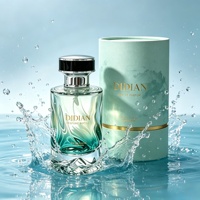 Nouvelle Bouteille de Parfum Vide en Verre Rouge Dégradé Personnalisée, Forme Ronde, avec Vaporisateur, 50ml 100ml, Emballage Cylindrique