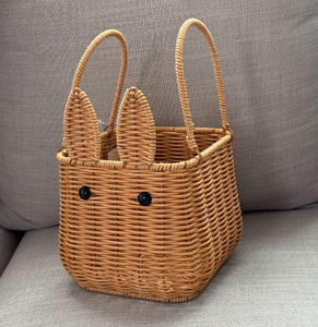 Cesta de Mimbre Portátil para Pascua, Juguete de Jardín, Mini Cesta de Mimbre para Picnic y Vino, Regalo para Niños, Cesta para Almacenar Frutas - Product Image 3