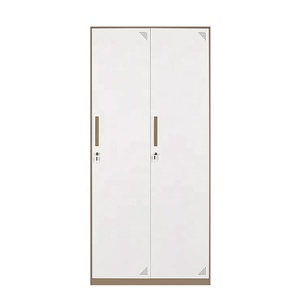 Bền Nội Thất Phòng Ngủ Mỏng Cạnh Thép Lưu Trữ Tủ Cho Treo Quần Áo Ký Túc Xá Đôi Cửa Tủ Khóa Tủ Quần Áo Với Gương - Product Image 1