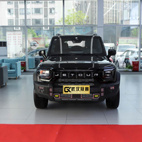 Jetour Traveller Bekas SUV Turbo Cina Interior Gelap Setir Kiri 2023 Bensin/Petrol Jarak Tempuh Rendah Harga Murah Pengiriman Global