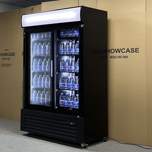 Présentoir à double porte coulissante pour réfrigérateur, bouteille de boisson, cola, étagère verticale en verre pour réfrigérateur - Product Image 3