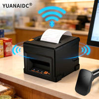 Imprimante TPV 80 mm pour tickets, multilingue, mini-imprimante thermique de reçus de 3 pouces avec coupe automatique, compatible BT/USB/LAN, 203 dpi, papier ESC/POS