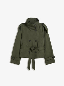 Loveda <span class=keywords><strong>Trench</strong></span> Corto da <span class=keywords><strong>Donna</strong></span> Stile Retrò con Risvolto, Doppiopetto, Cintura e Maniche Lunghe Versatile - Product Image 4