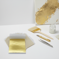 Prix d'usine 14*14cm 89 # Feuilles d'or imitation 2.0 pour la décoration des objets artisanaux bouddhistes et des temples, couleur or 2.0, papier décoratif en feuille d'or