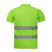 Polo de sécurité haute visibilité réfléchissant vert lime fluorescent, manches courtes, respirant, pour le travail et la construction